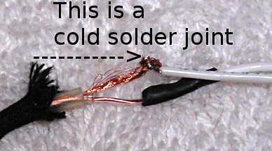 cold joint, poor soldering